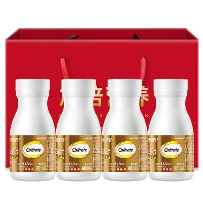 钙尔奇 多种矿物质维生素D 金钙尔奇添佳钙片 240粒/共4瓶+礼袋