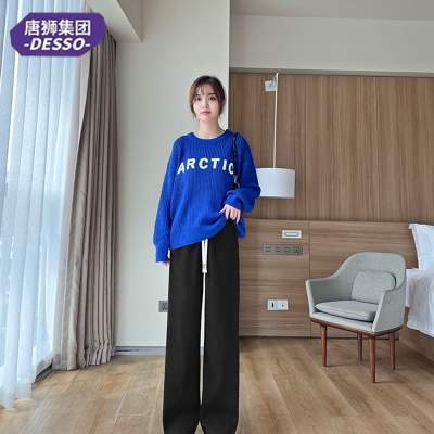 唐狮DESSO秋冬灯芯绒加厚阔腿裤高腰宽松百搭显瘦垂感加绒阔腿裤