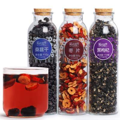 【旗舰店】陌上花开 黑枸杞+桑葚干+枣片 3罐装共300g