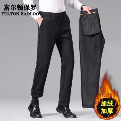 【59.9包邮】FULTON BAOLOO 富尔顿保罗 男士加绒休闲西装裤 黑色-加绒 30