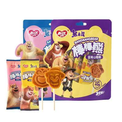 梦工厂熊出没棒棒熊山楂棒40g*4袋卡通造型酸甜开味儿童零食山楂