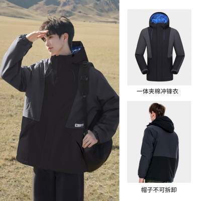 骆驼夹棉冲锋衣男女夹克硬壳外套防风防水进藏旅游保暖棉服登山服