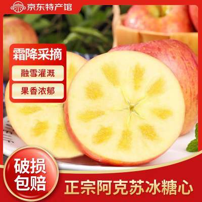 新疆冰糖心苹果 阿克苏红富士丑苹果   10斤精选果径70-80mm 净重8.5斤+