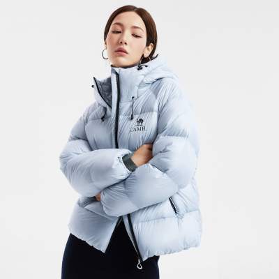 骆驼黑钻5PRO羽绒服女装短款2025冬季新款连帽羽绒外套面包服男