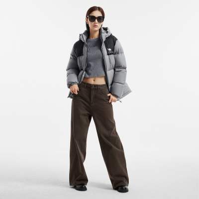 【骆驼小太阳】女装短款羽绒服冬季保暖加厚连帽面包服羽绒外套女