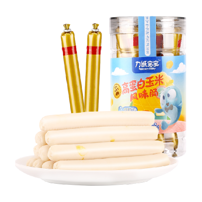 【聚划算】力诚宝宝玉米肠150g*2罐添加高蛋白黑猪肉即食儿童零食火腿肠香肠