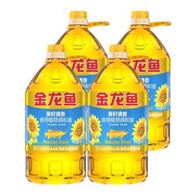 【聚划算】金龙鱼葵花籽食用植物调和油5L*4桶整箱装