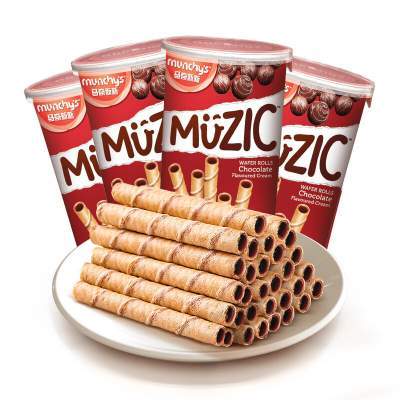 【旗舰店】马奇新新 巧克力威化蛋卷 85g*4罐