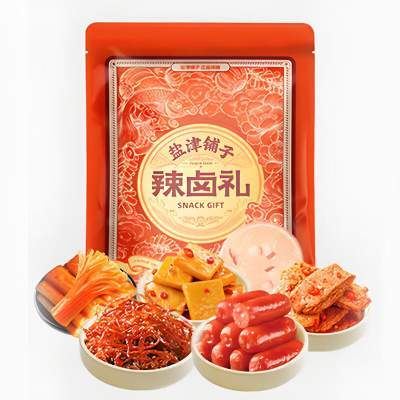 【12.9包邮】盐津铺子辣卤零食礼包30包约382g-